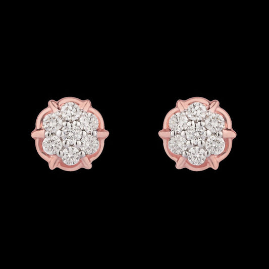 14K Rose Gold Diamond Earrings - 0.22ct VVS-VS-HI