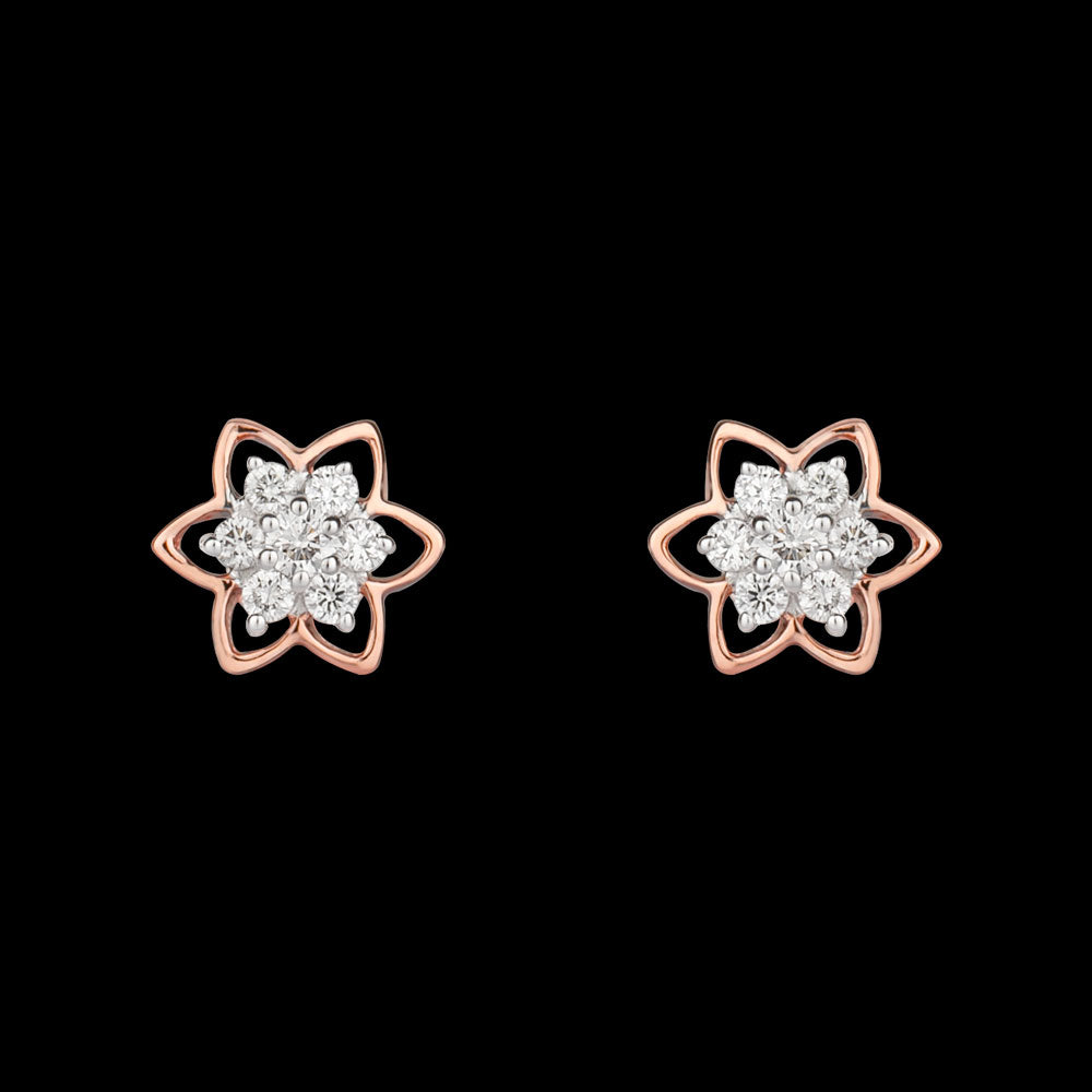 14K Rose Gold Diamond Earrings - 0.26ct SI-GH