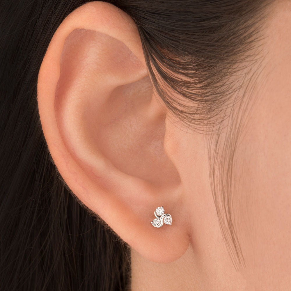14K Rose Gold Diamond Earrings - 0.22ct SI-GH