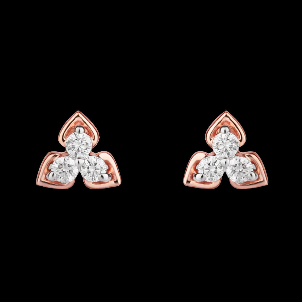 14K Rose Gold Diamond Earrings - 0.16ct SI-GH