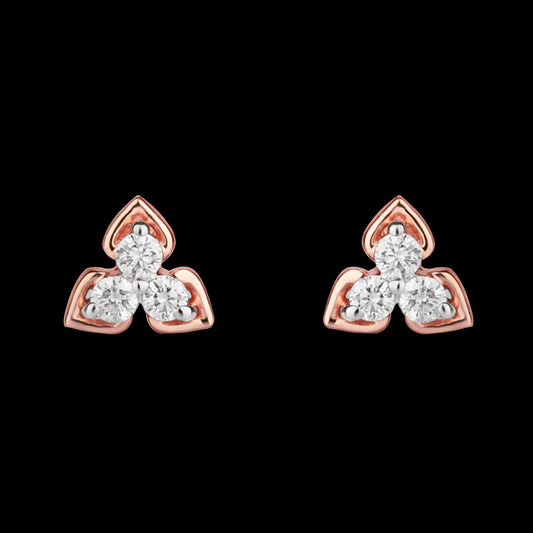 14K Rose Gold Diamond Earrings - 0.16ct SI-GH