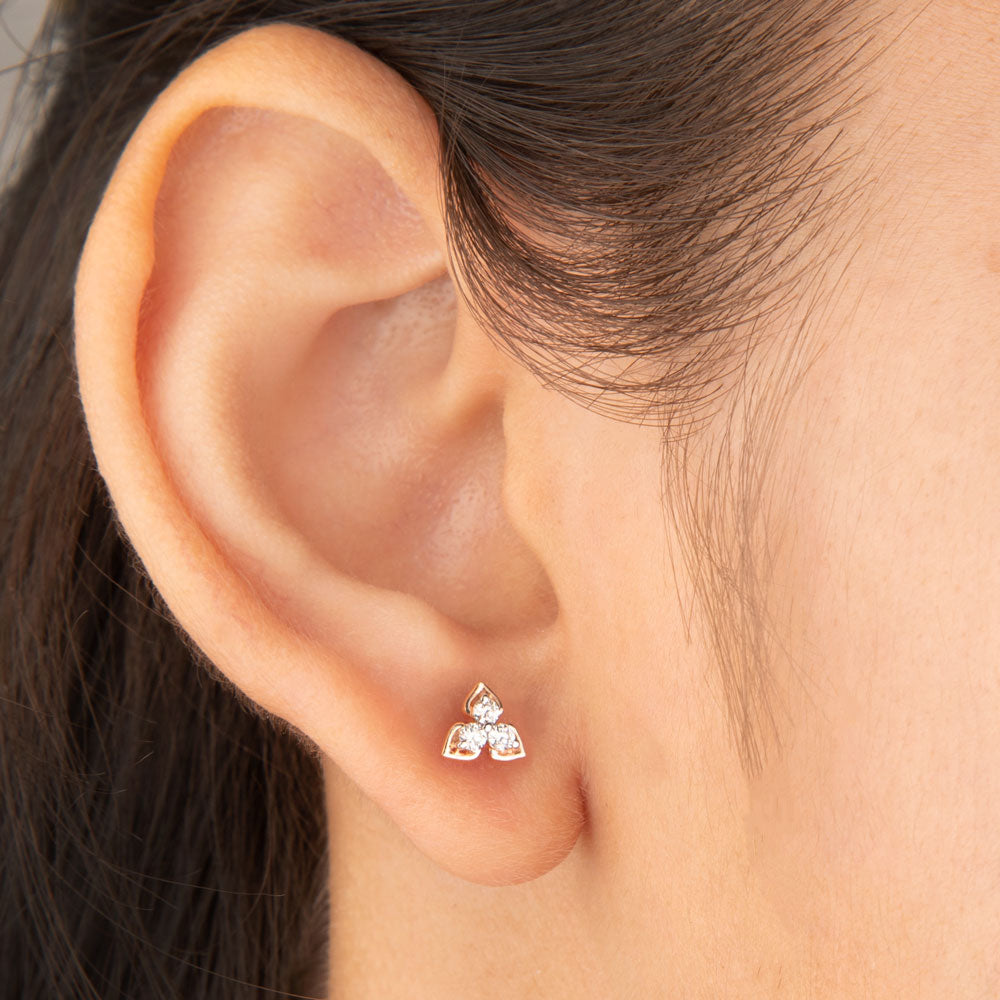 14K Rose Gold Diamond Earrings - 0.16ct SI-GH