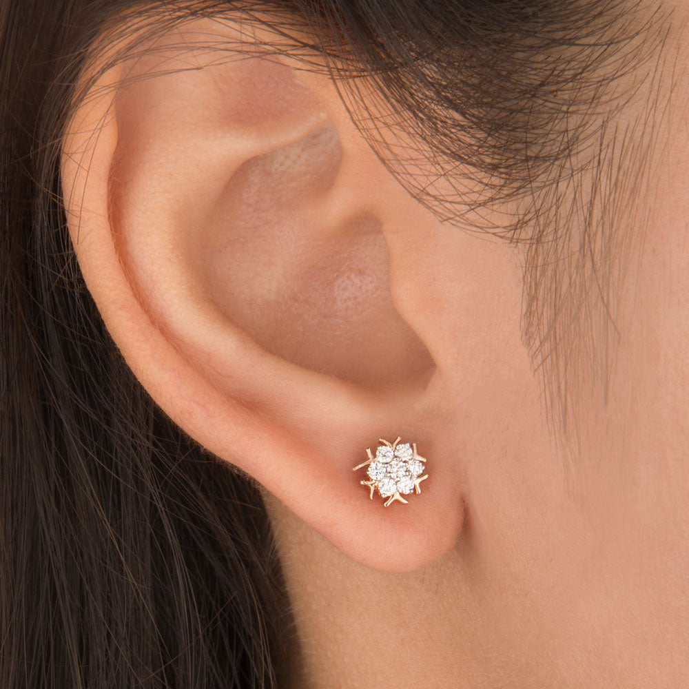 14K Rose Gold Diamond Earrings - 0.27ct SI-GH
