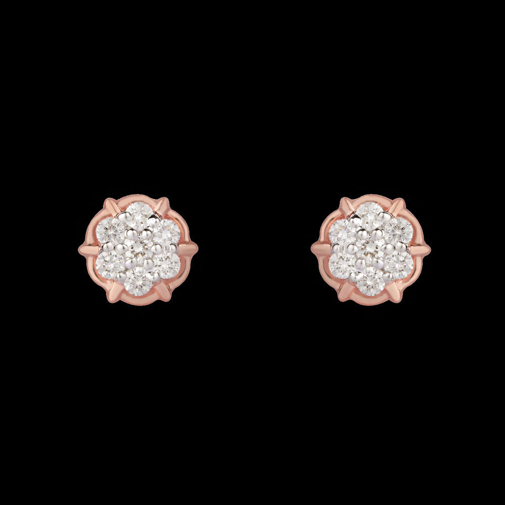 14K Rose Gold Diamond Earrings - 0.22ct VVS-VS-HI
