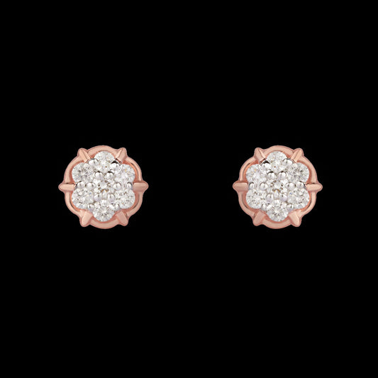14K Rose Gold Diamond Earrings - 0.22ct VVS-VS-HI