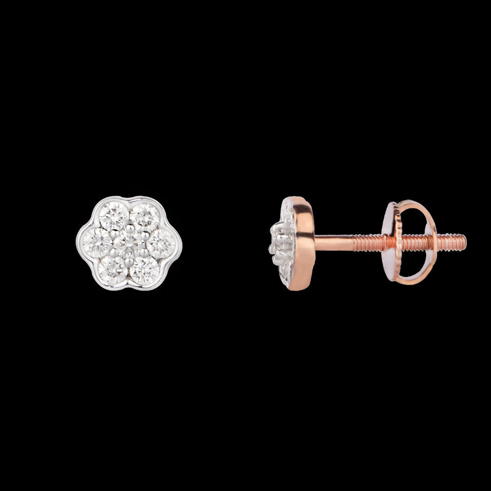 14K Rose Gold Diamond Earrings - 0.22ct VVS-VS-HI
