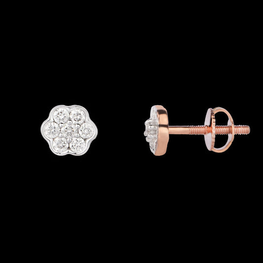 14K Rose Gold Diamond Earrings - 0.22ct VVS-VS-HI