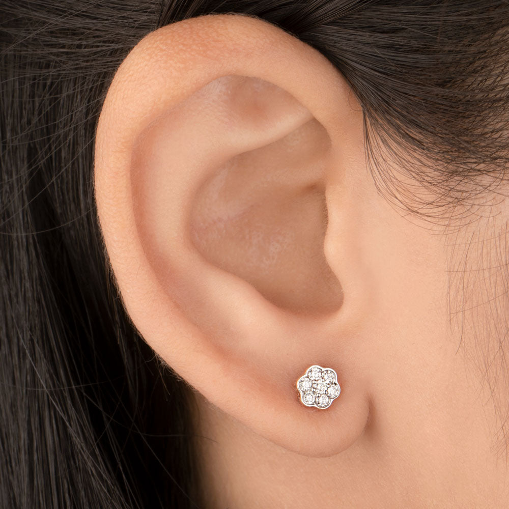 14K Rose Gold Diamond Earrings - 0.22ct VVS-VS-HI