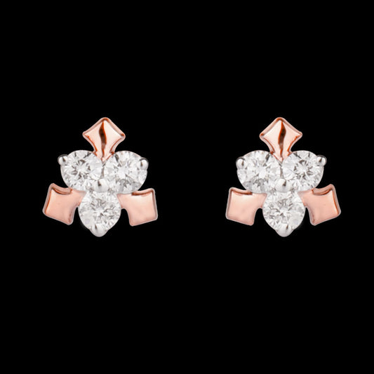 14K Rose Gold Diamond Earrings - 0.14ct SI-GH