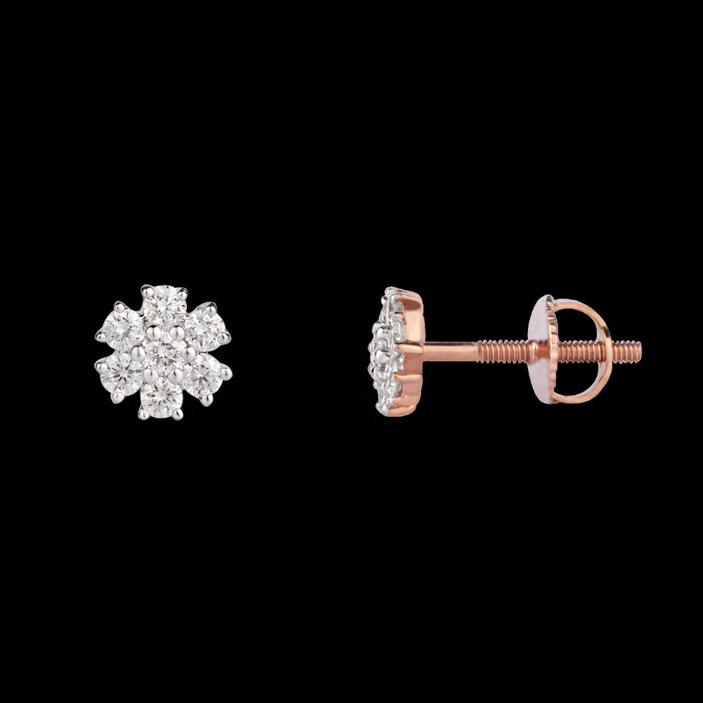 14K Rose Gold Diamond Earrings - 0.21ct VVS-VS-HI