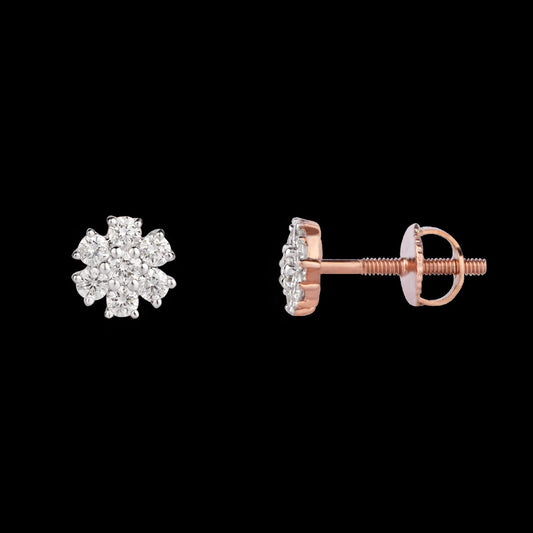 14K Rose Gold Diamond Earrings - 0.21ct VVS-VS-HI