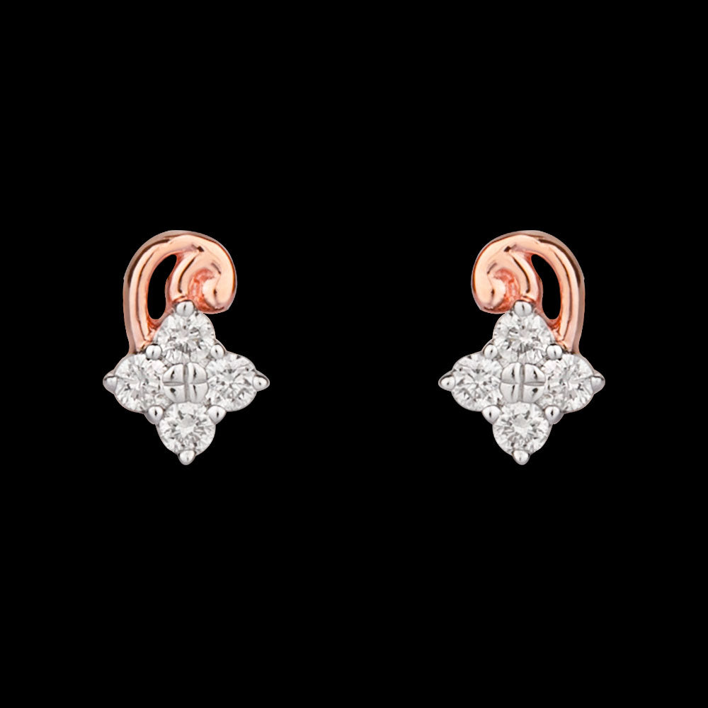 14K Rose Gold Diamond Earrings - 0.14ct SI-GH