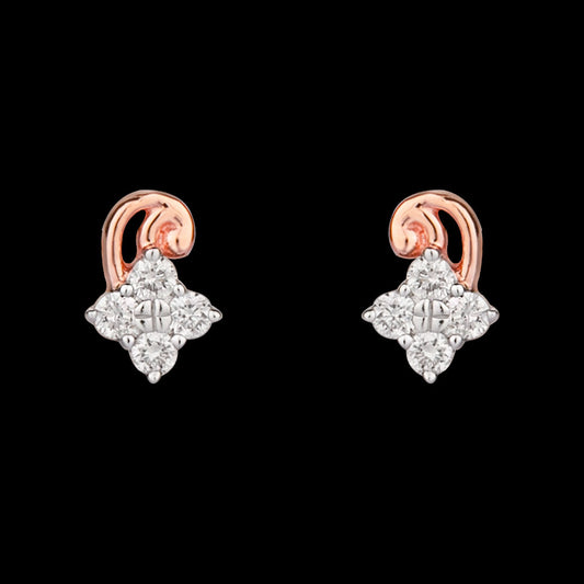 14K Rose Gold Diamond Earrings - 0.14ct SI-GH