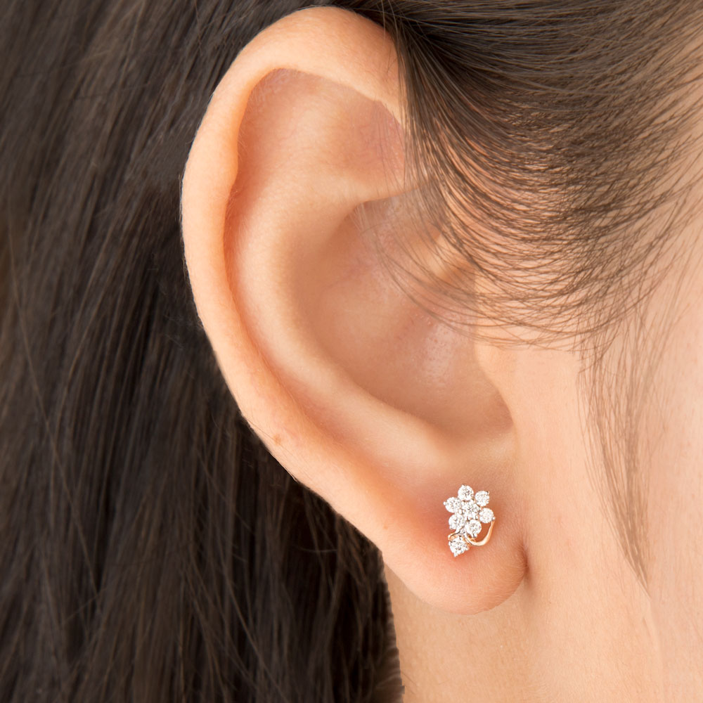 14K Rose Gold Diamond Earrings - 0.25ct SI-GH