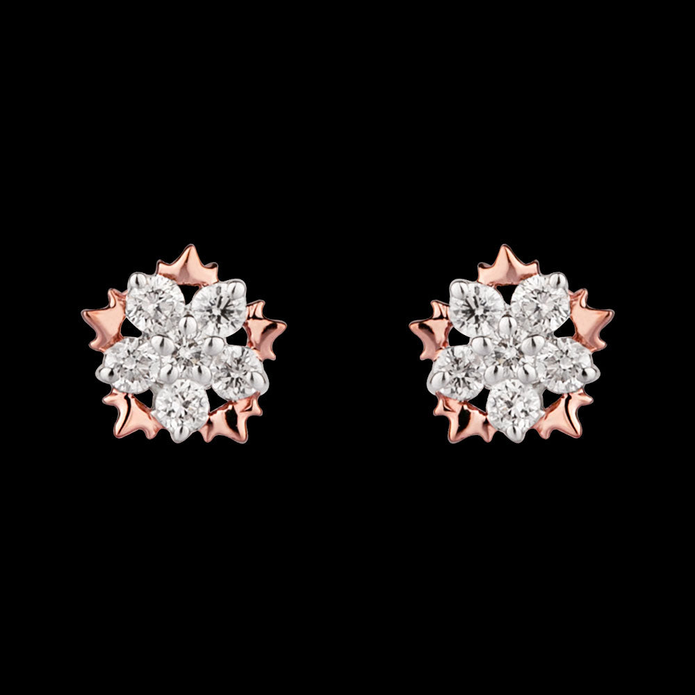 14K Rose Gold Diamond Earrings - 0.24ct SI-GH