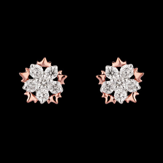 14K Rose Gold Diamond Earrings - 0.24ct SI-GH