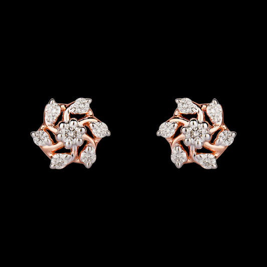 14K Rose Gold Diamond Earrings - 0.22ct SI-GH