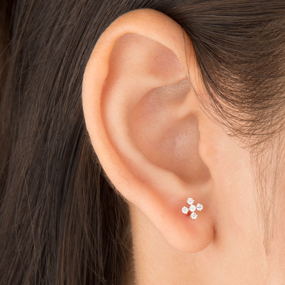 14K Rose Gold Diamond Earrings - 0.15ct SI-GH