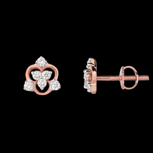 14K Rose Gold Diamond Earrings - 0.18ct VVS-VS-HI