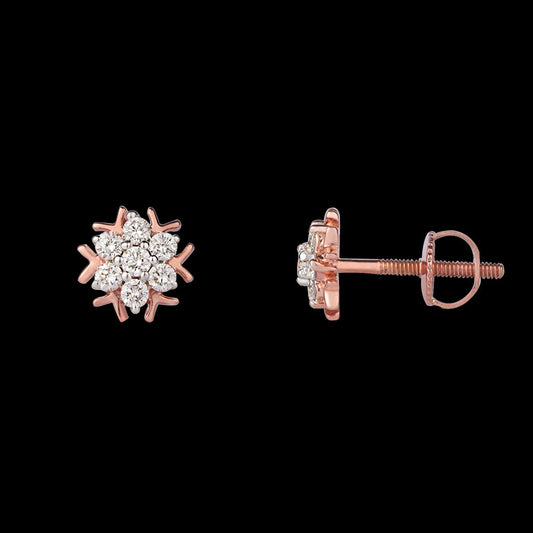 14K Rose Gold Diamond Earrings - 0.24ct SI-GH