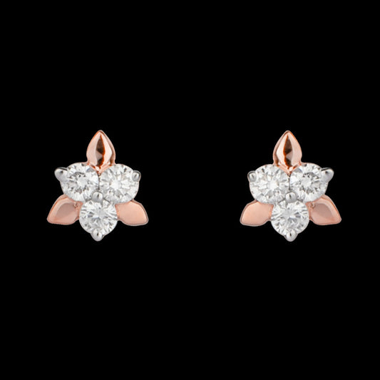 14K Rose Gold Diamond Earrings - 0.13ct SI-GH