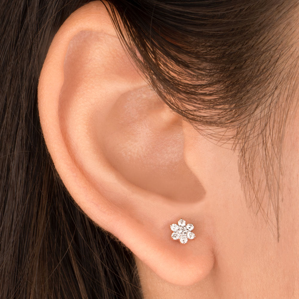 14K Rose Gold Diamond Earrings - 0.25ct SI-GH