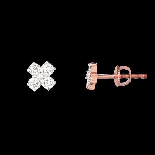 14K Rose Gold Diamond Earrings - 0.29ct SI-GH