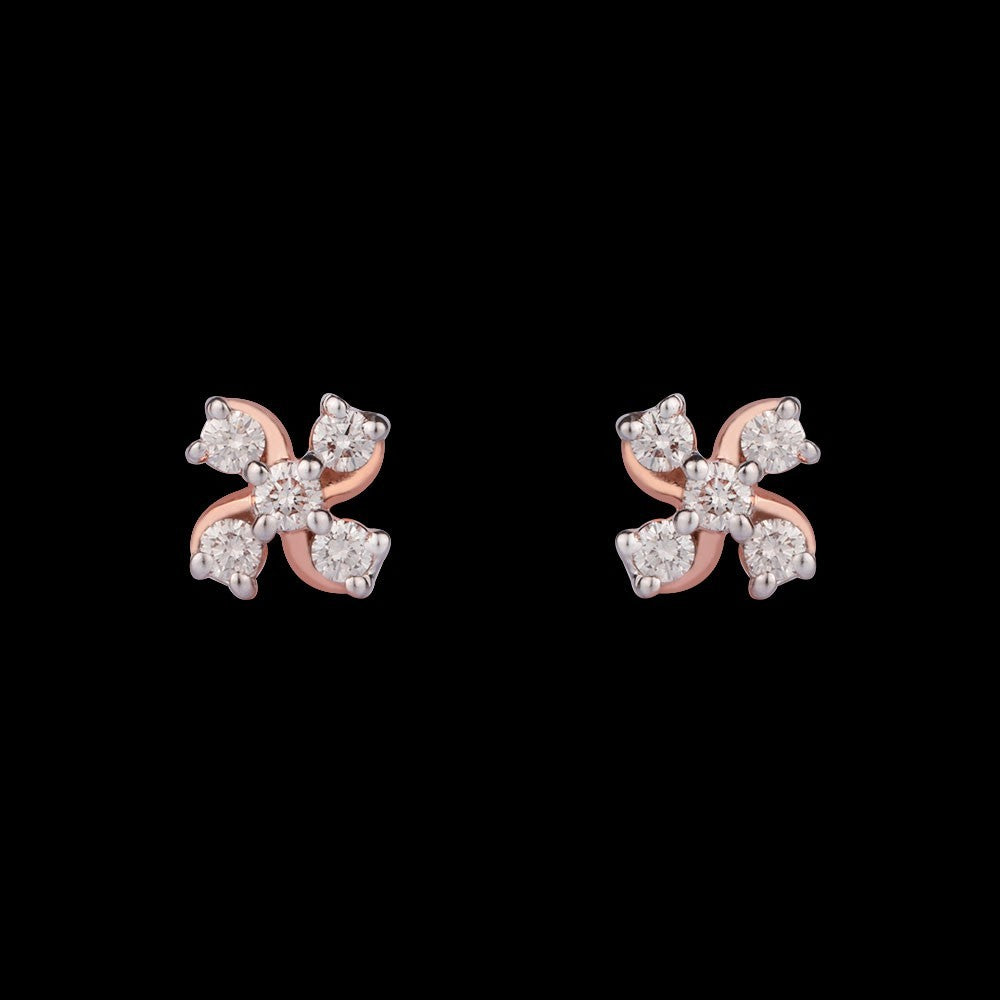 14K Rose Gold Diamond Earrings - 0.26ct SI-GH