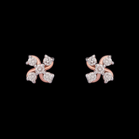 14K Rose Gold Diamond Earrings - 0.26ct SI-GH