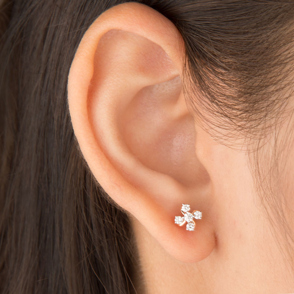 14K Rose Gold Diamond Earrings - 0.26ct SI-GH