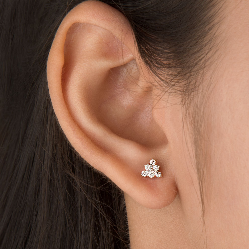 14K Rose Gold Diamond Earrings - 0.23ct SI-GH
