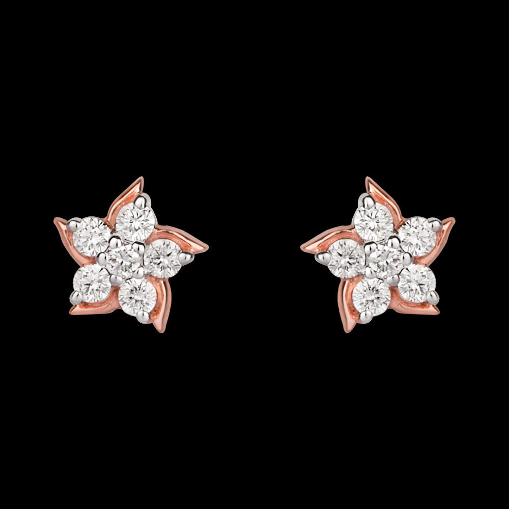 14K Rose Gold Diamond Earrings - 0.28ct SI-GH