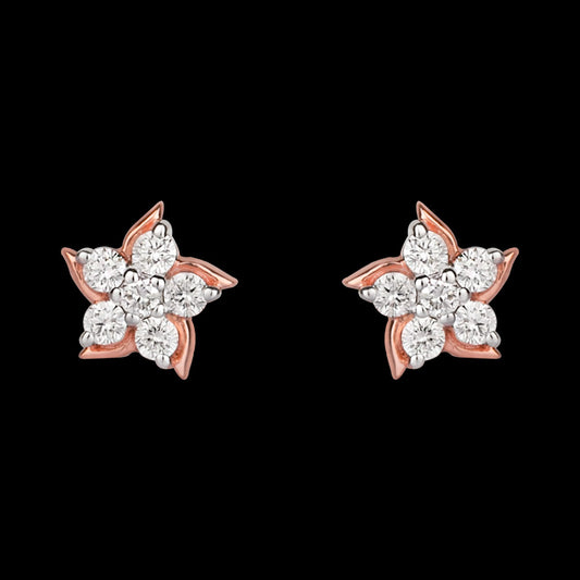 14K Rose Gold Diamond Earrings - 0.28ct SI-GH