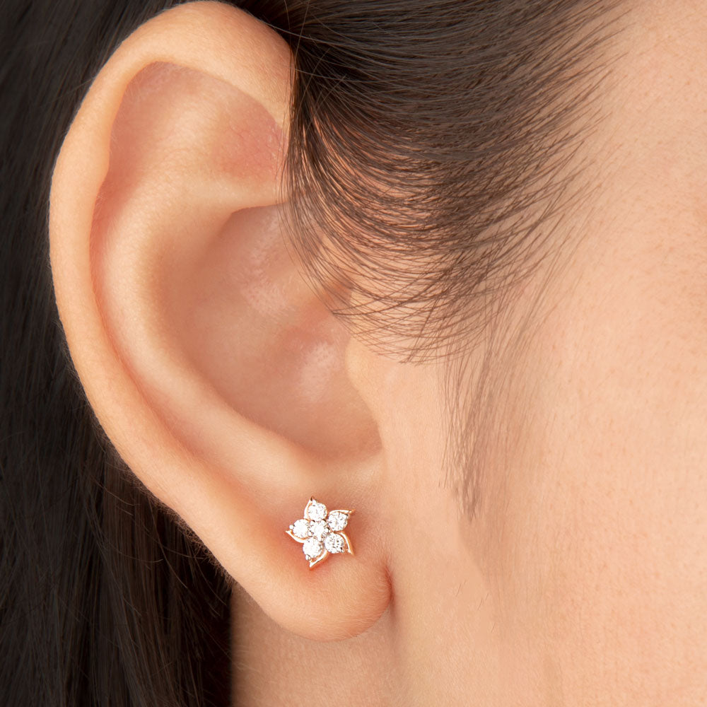 14K Rose Gold Diamond Earrings - 0.28ct SI-GH