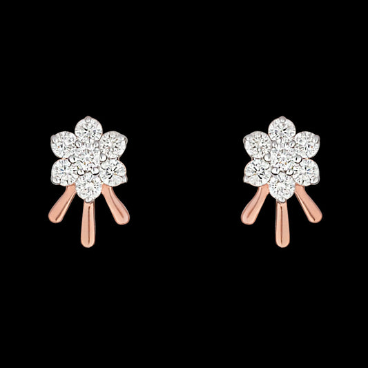 14K Rose Gold Diamond Earrings - 0.2ct SI-GH