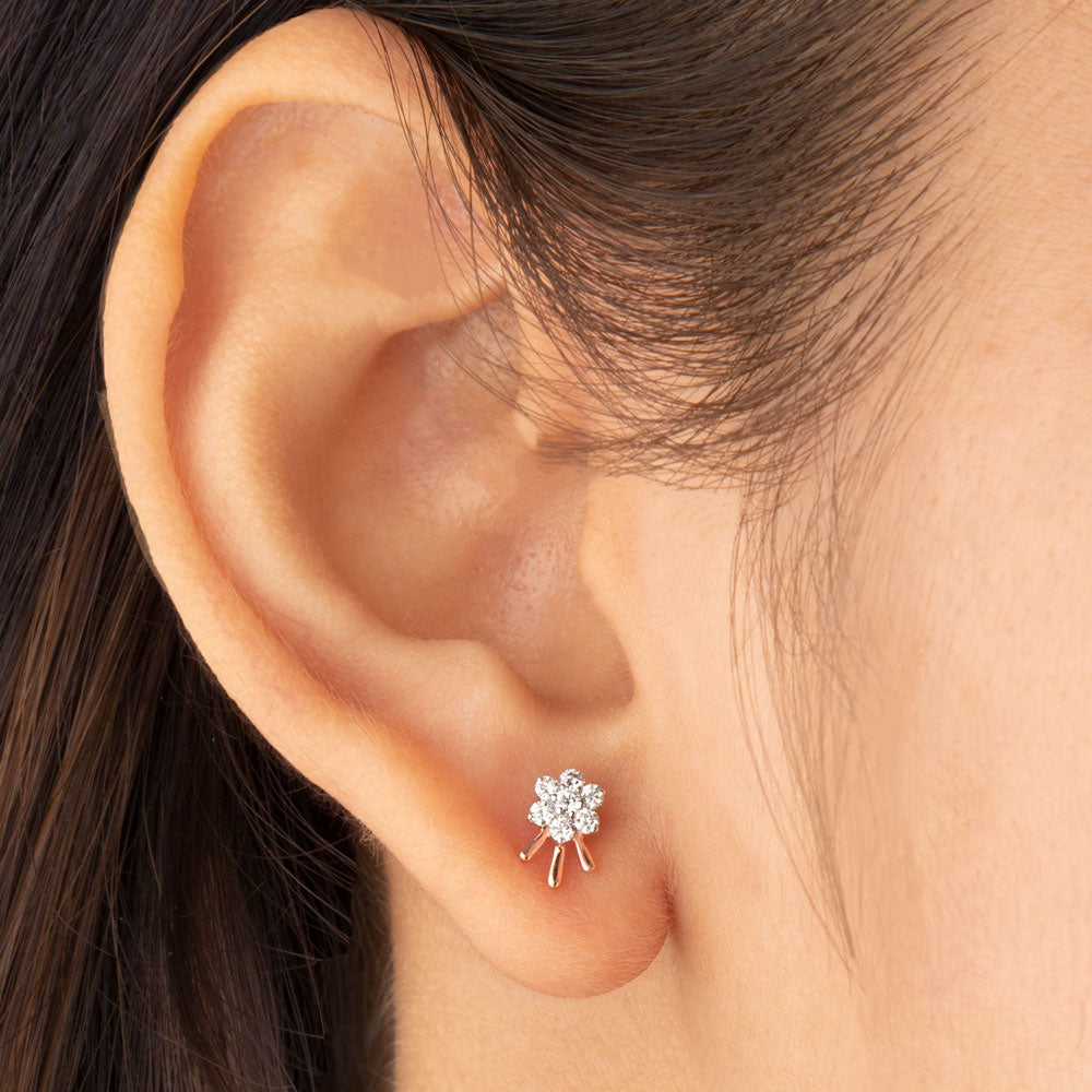 14K Rose Gold Diamond Earrings - 0.2ct SI-GH