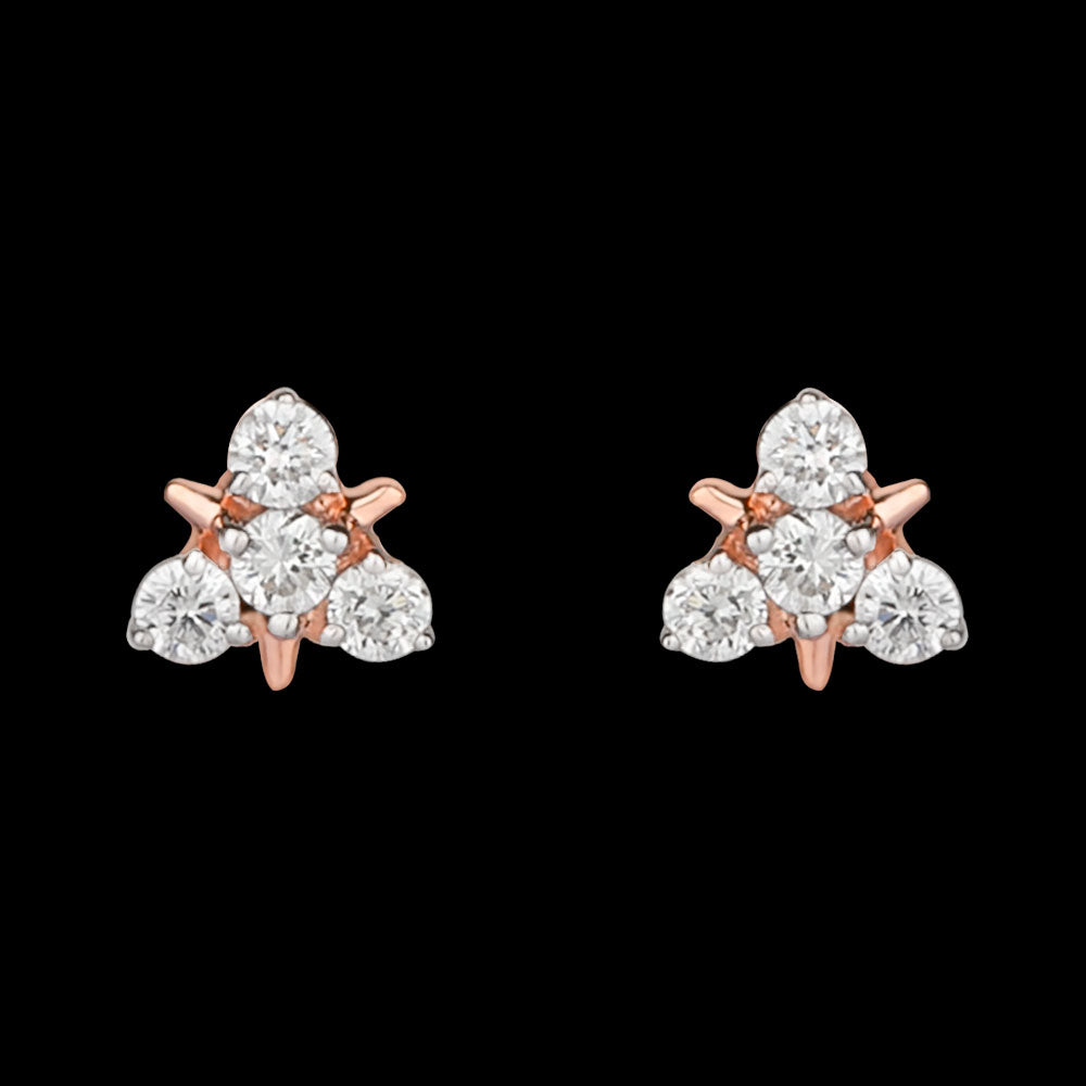14K Rose Gold Diamond Earrings - 0.17ct SI-GH