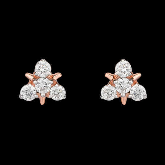 14K Rose Gold Diamond Earrings - 0.17ct SI-GH
