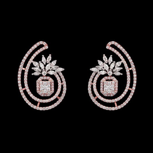 14K Rose Gold Diamond Earrings - 2.14ct SI-GH