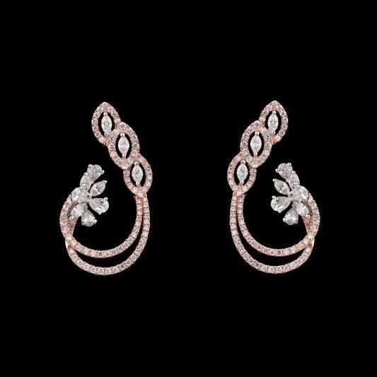 14K Rose Gold Diamond Earrings - 2.08ct SI-HIJ