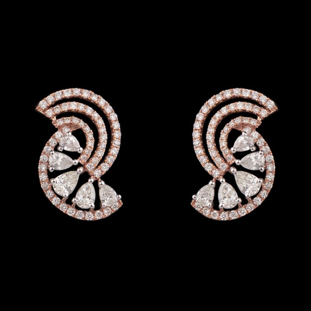 14K Rose Gold Diamond Earrings - 1.42ct SI-HI