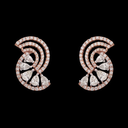 14K Rose Gold Diamond Earrings - 1.42ct SI-HI