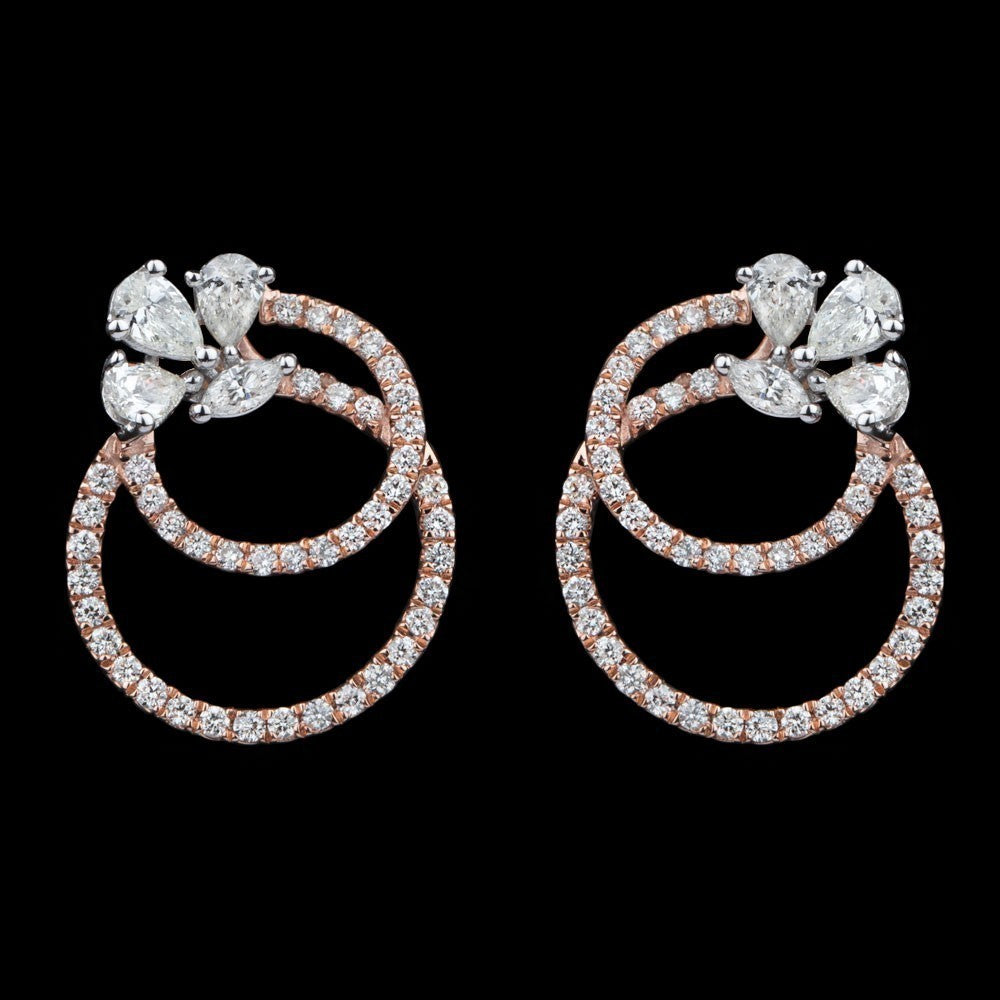 14K Rose Gold Diamond Earrings - 1.1ct SI-IJ