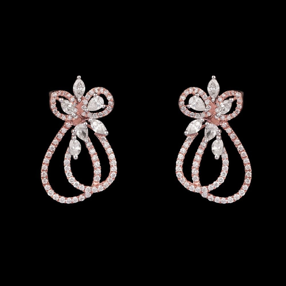14K Rose Gold Diamond Earrings - 1.22ct SI-HIJ