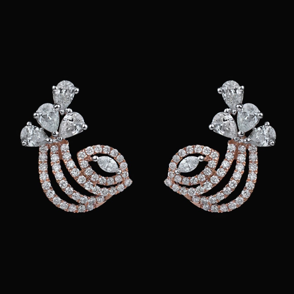 14K Rose Gold Diamond Earrings - 1.26ct SI-HIJ