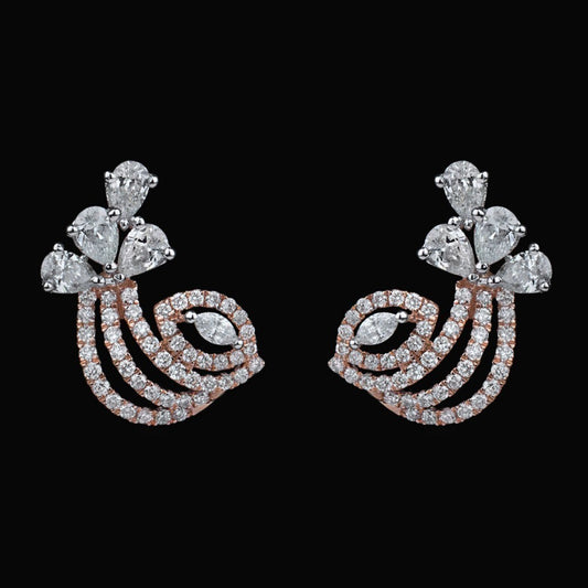 14K Rose Gold Diamond Earrings - 1.26ct SI-HIJ