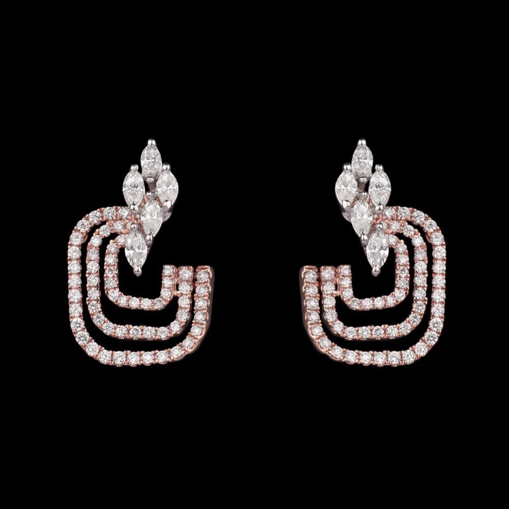14K Rose Gold Diamond Earrings - 1.15ct SI-HI