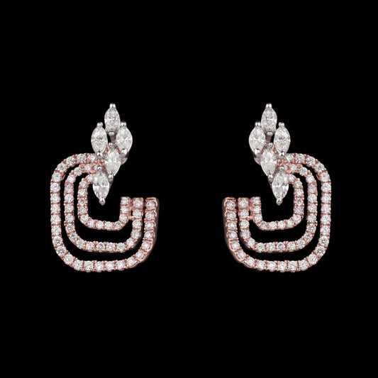 14K Rose Gold Diamond Earrings - 1.15ct SI-HI