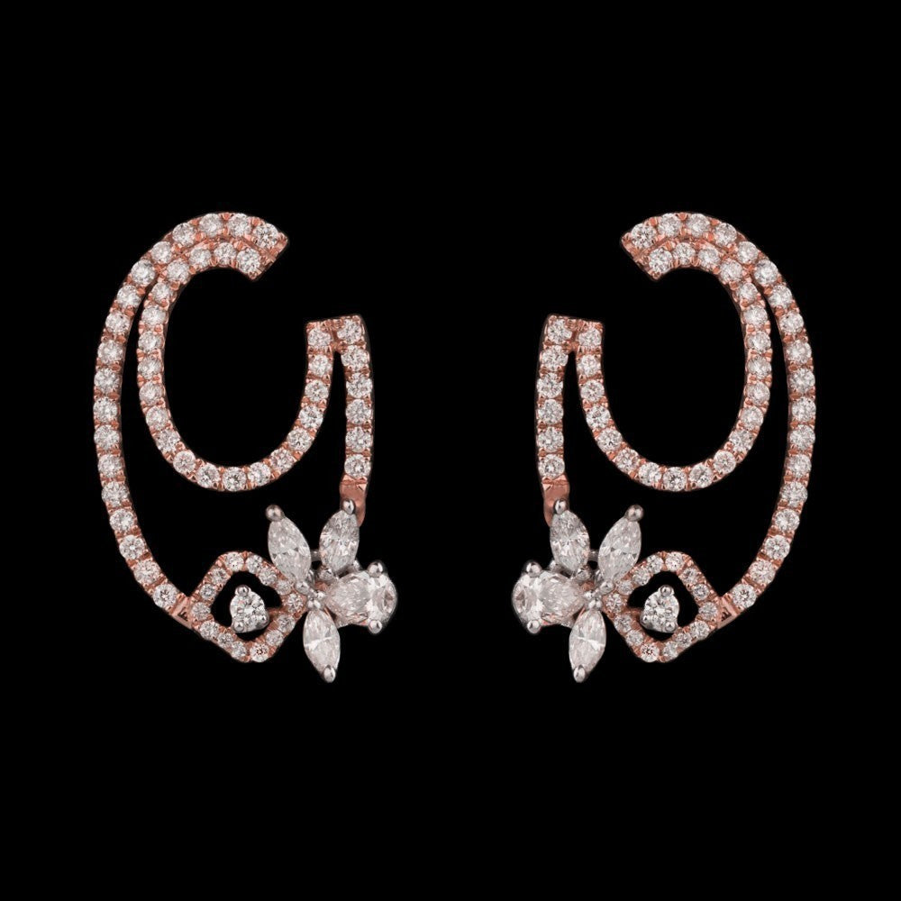 14K Rose Gold Diamond Earrings - 1.01ct SI-HIJ