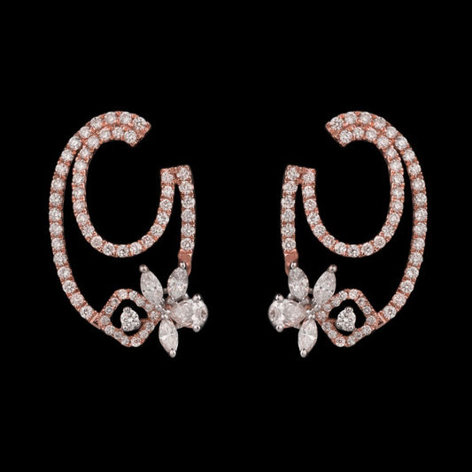 14K Rose Gold Diamond Earrings - 1.01ct SI-HIJ